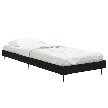 Black Engineered Wood Bed Frame 75x190 cm - Small Single
