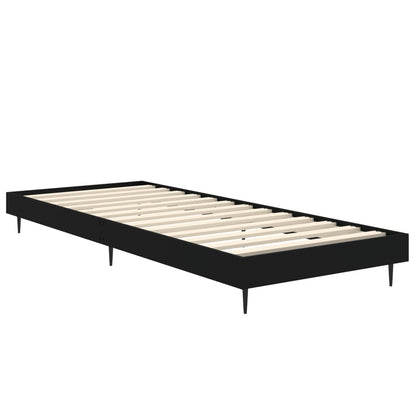 Black Engineered Wood Bed Frame 75x190 cm - Small Single