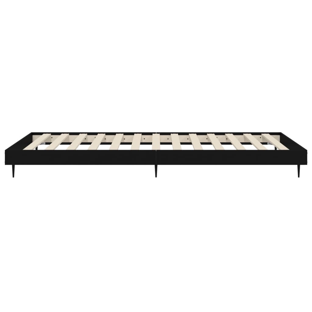 Black Engineered Wood Bed Frame 75x190 cm - Small Single
