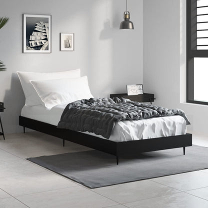 Black Engineered Wood Bed Frame 75x190 cm - Small Single