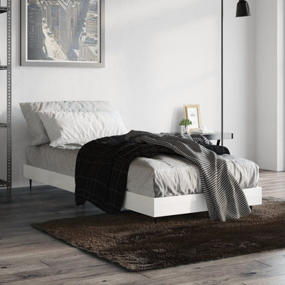 High Gloss White Small Single Bed Frame 75x190 cm