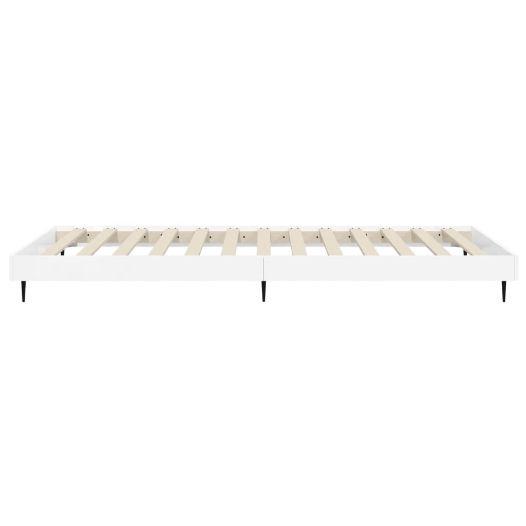 High Gloss White Small Single Bed Frame 75x190 cm