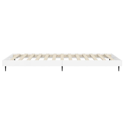 High Gloss White Small Single Bed Frame 75x190 cm