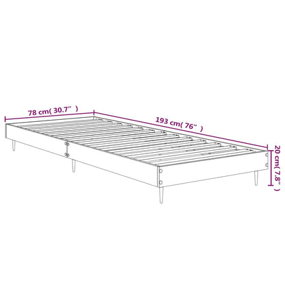 High Gloss White Small Single Bed Frame 75x190 cm