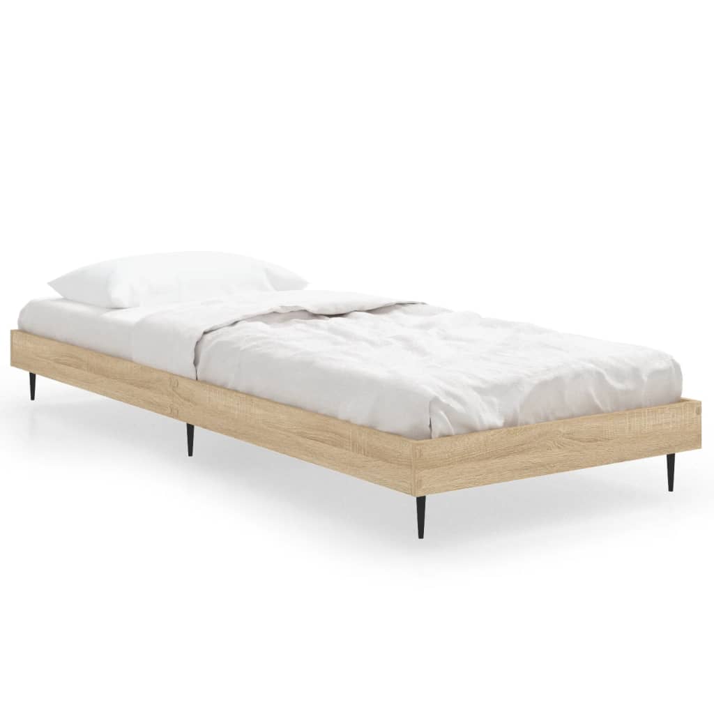Sonoma Oak Small Single Bed Frame 75x190 cm - Engineered Wood