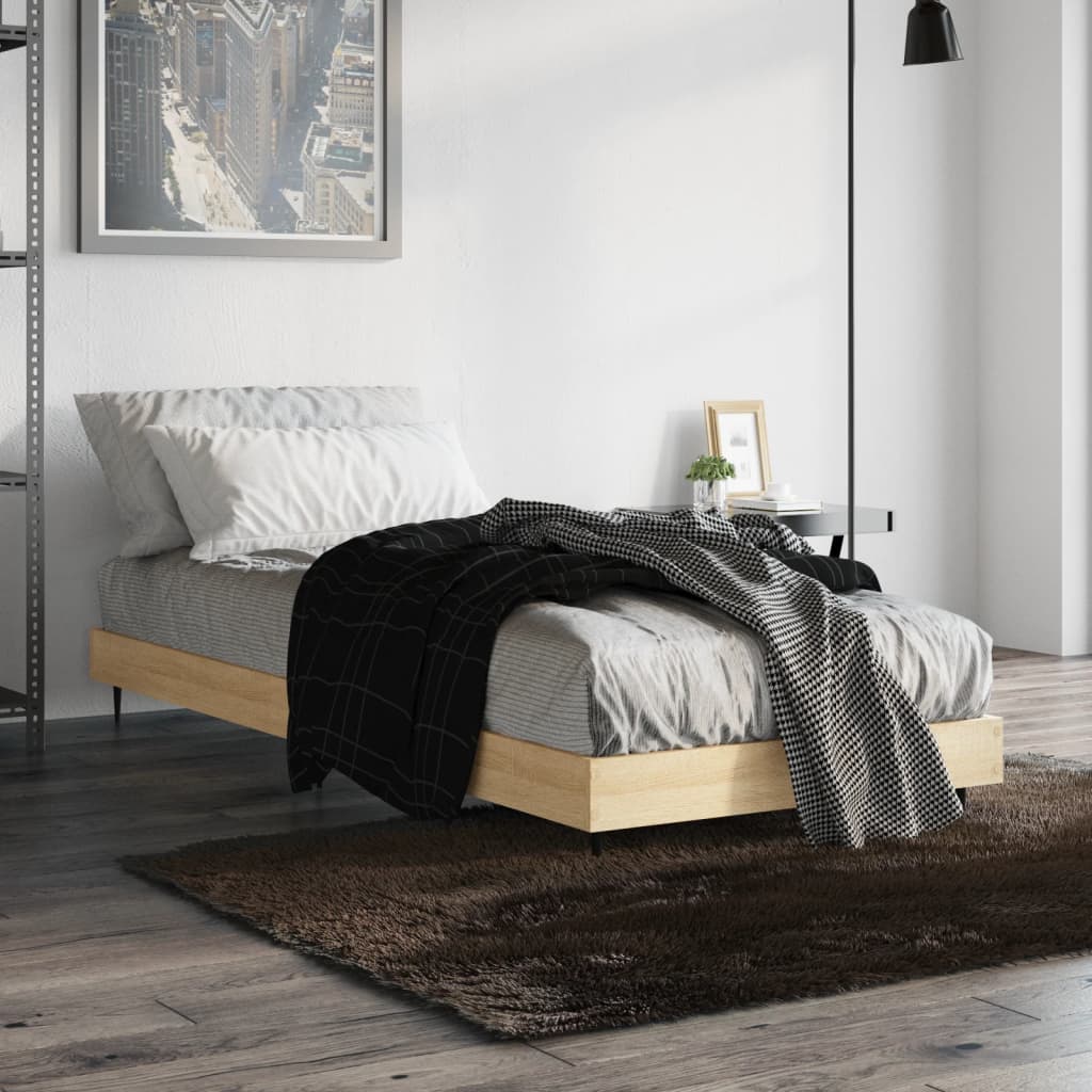 Sonoma Oak Small Single Bed Frame 75x190 cm - Engineered Wood