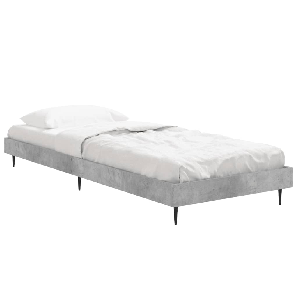 Concrete Grey Small Single Bed Frame 75x190 cm - No Mattress Included