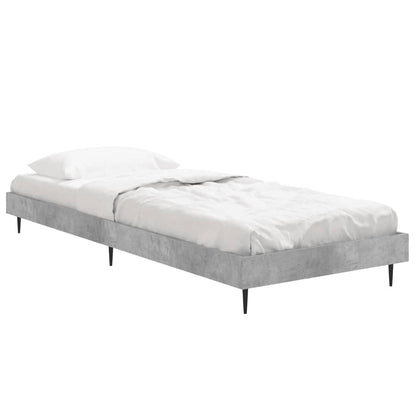 Concrete Grey Small Single Bed Frame 75x190 cm - No Mattress Included