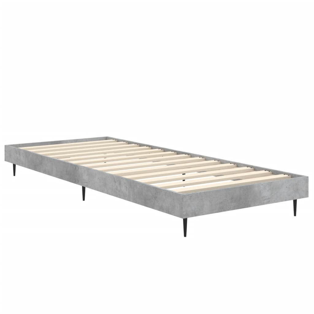 Concrete Grey Small Single Bed Frame 75x190 cm - No Mattress Included