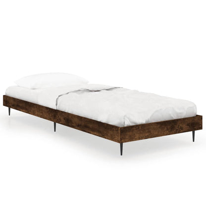 Smoked Oak Small Single Bed Frame 75x190 cm - Engineered Wood