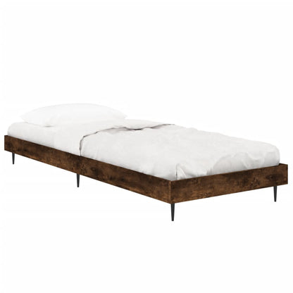 Smoked Oak Small Single Bed Frame 75x190 cm - Engineered Wood