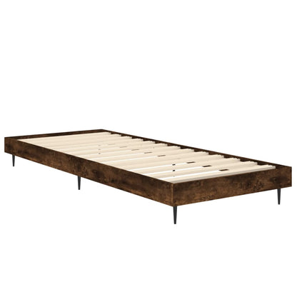 Smoked Oak Small Single Bed Frame 75x190 cm - Engineered Wood