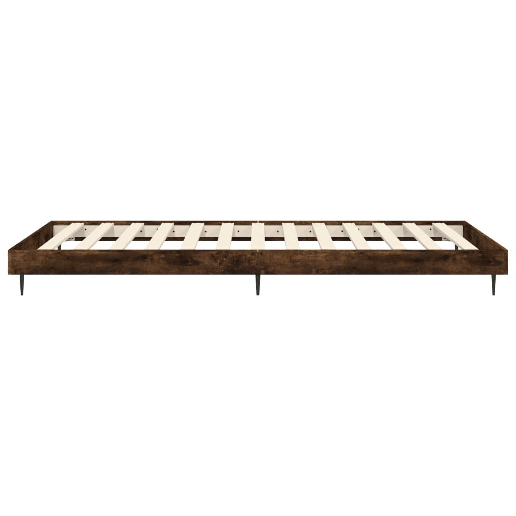 Smoked Oak Small Single Bed Frame 75x190 cm - Engineered Wood