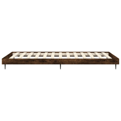 Smoked Oak Small Single Bed Frame 75x190 cm - Engineered Wood