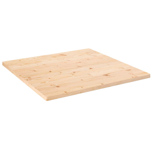 Solid Pine Square Table Top 70x70x2.5 cm - Natural Wood Finish