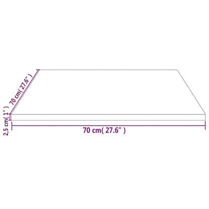 Solid Pine Square Table Top 70x70x2.5 cm - Natural Wood Finish