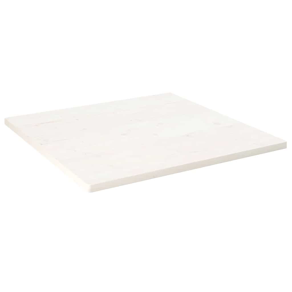 Solid Pine Wood Square Table Top, White, 70x70x2.5 cm