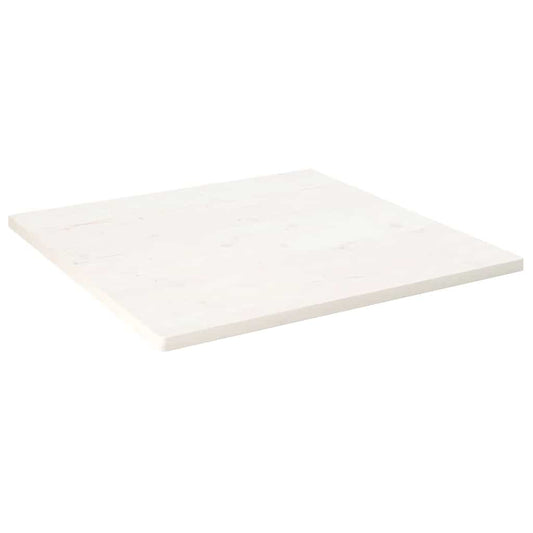 Solid Pine Wood Square Table Top, White, 70x70x2.5 cm