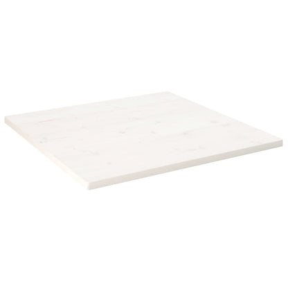 Solid Pine Wood Square Table Top, White, 80x80x2.5 cm