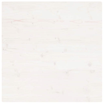 Solid Pine Wood Square Table Top, White, 80x80x2.5 cm