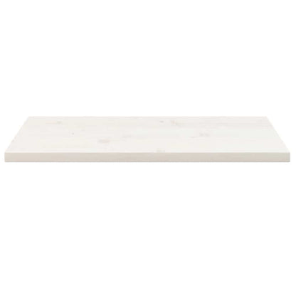 Solid Pine Wood Table Top, White Finish, 80x40x2.5 cm Rectangular