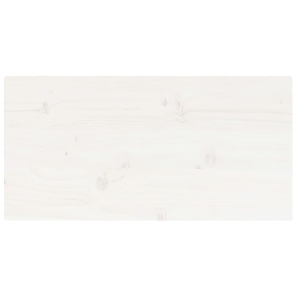 Solid Pine Wood Table Top, White Finish, 80x40x2.5 cm Rectangular