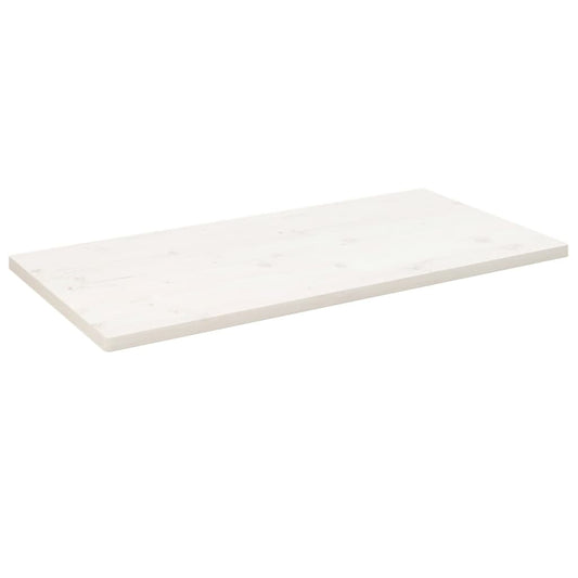 Solid Wood Pine Table Top, White, 110x55x2.5 cm, Rectangular