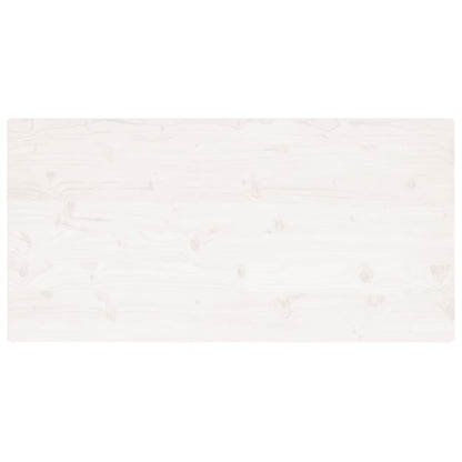Solid Wood Pine Table Top, White, 110x55x2.5 cm, Rectangular