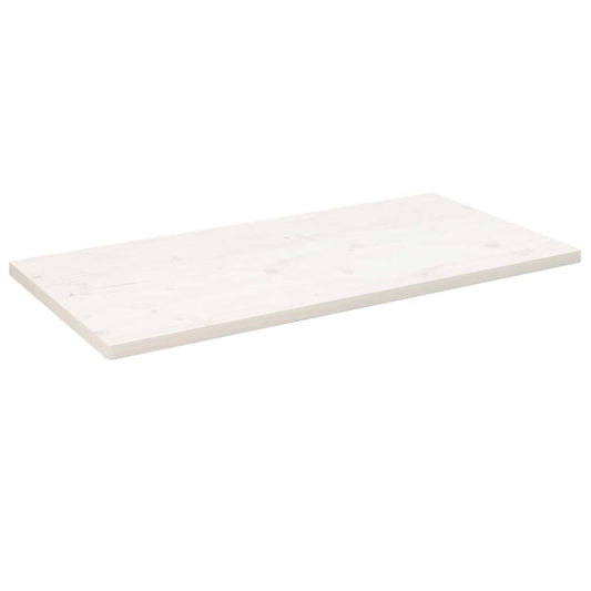 Solid Pine Rectangular Table Top 100x60 cm - White Finish