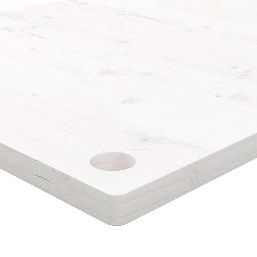 Desk Top White 80x40x2.5 cm Solid Wood Pine