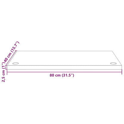 Desk Top White 80x40x2.5 cm Solid Wood Pine