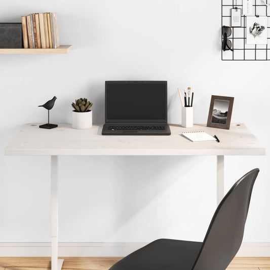 Desk Top White 110x60x2.5 cm Solid Wood Pine