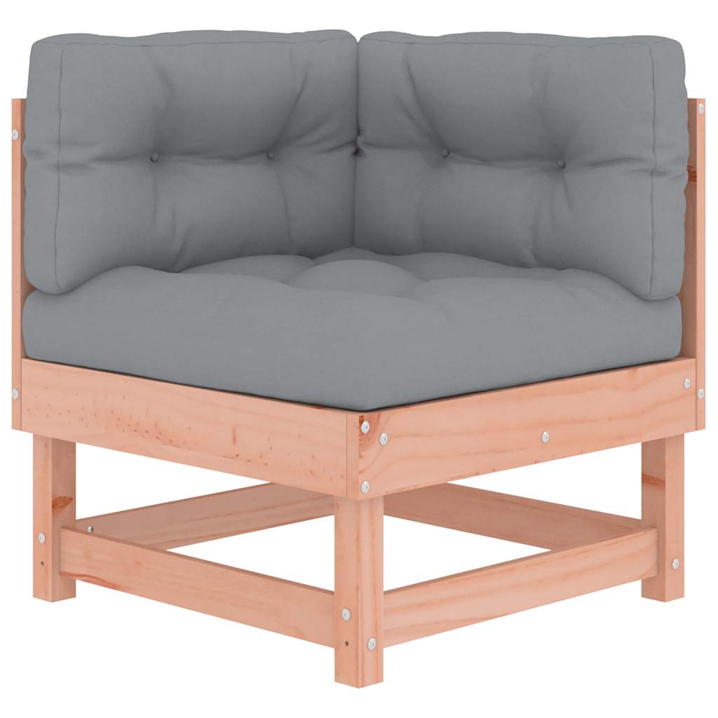 Douglas Solid Wood Corner Sofa with Cushions - Natural Finish