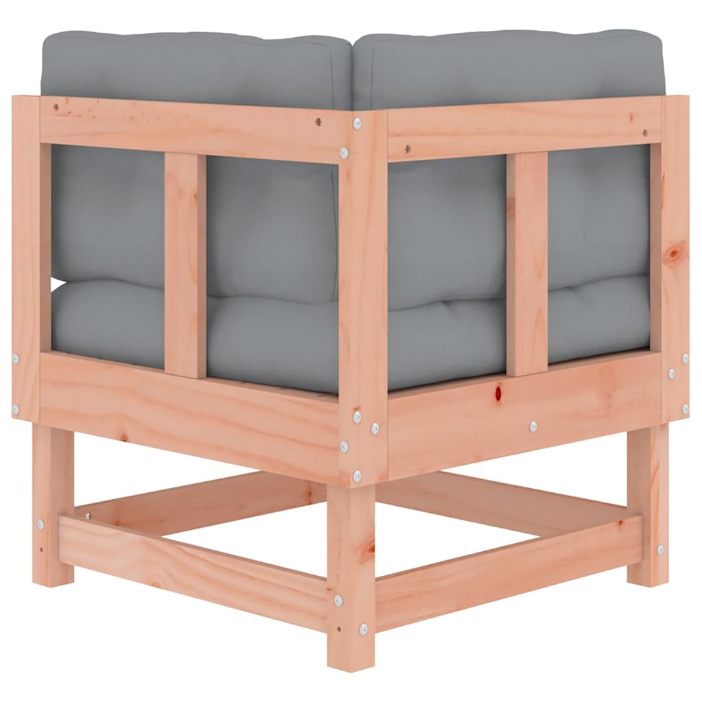 Douglas Solid Wood Corner Sofa with Cushions - Natural Finish