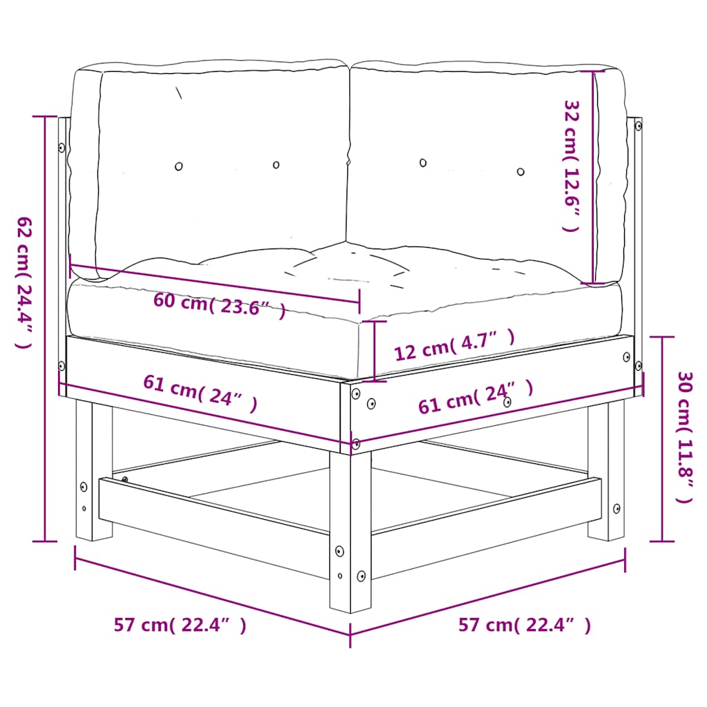 Douglas Solid Wood Corner Sofa with Cushions - Natural Finish
