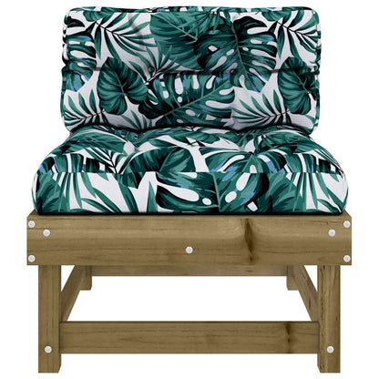 Middle Sofa with Cushions in Pine Wood Finish