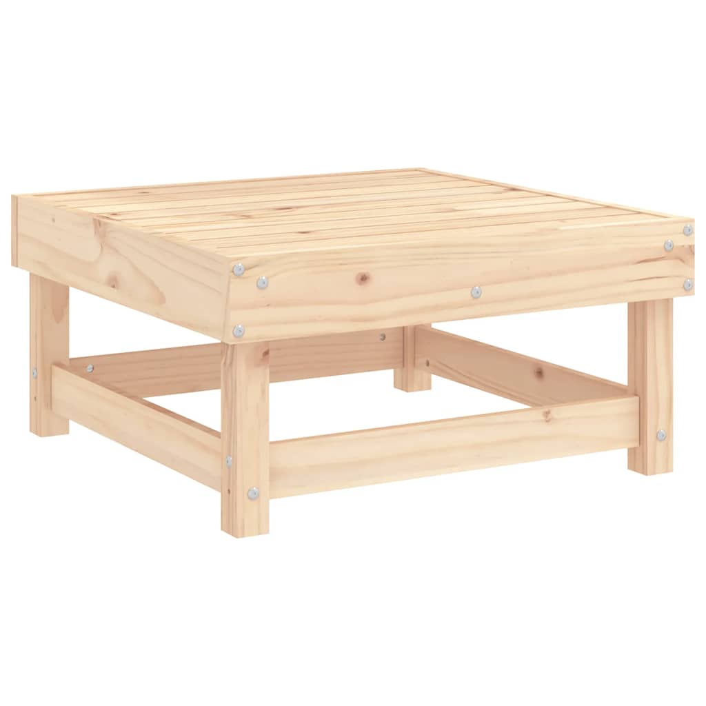 Comfortable Pine Wood Garden Footstool with Cushion - Solid Design