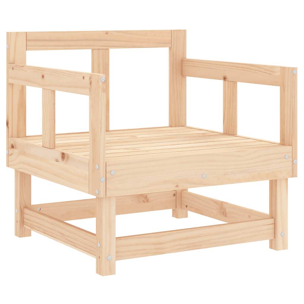 2-Piece Solid Pine Wood Garden Chairs with Cushions