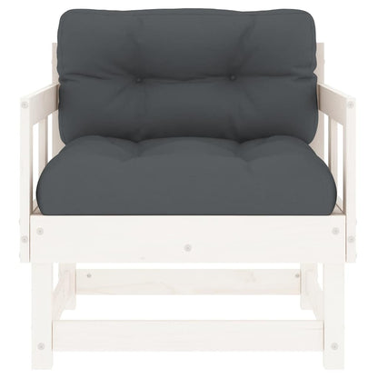 White Solid Pine Garden Chairs with Cushions - 2 Piece Set