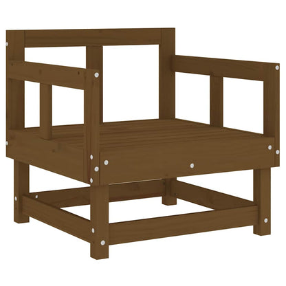 2-Piece Honey Brown Solid Pine Garden Chairs with Cushions