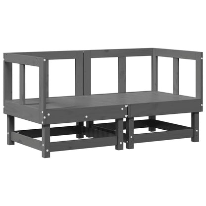 Modern Grey Corner Sofa with Cushions - 2 pcs, Solid Pine Wood