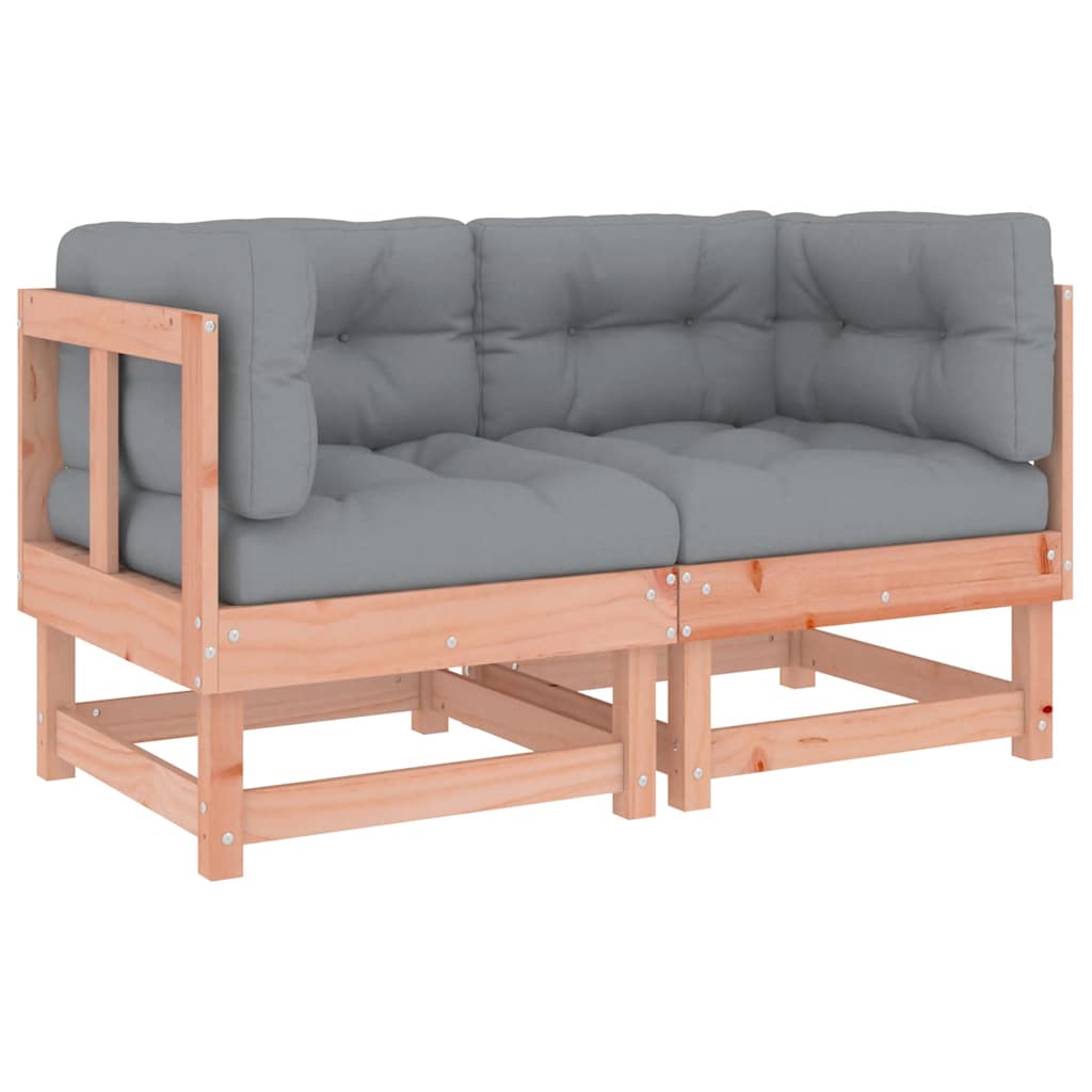 Solid Wood Douglas Corner Sofas with Cushions, 2-Piece Set