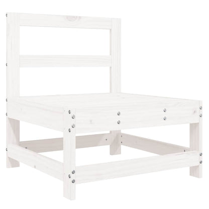 White Solid Pine Wood Middle Sofa with Cushions