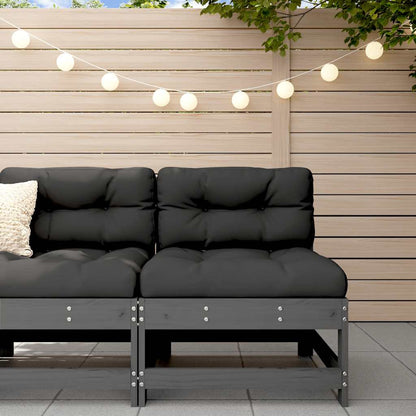 Solid Pine Grey Middle Sofa with Cushions - Elegant & Durable Design