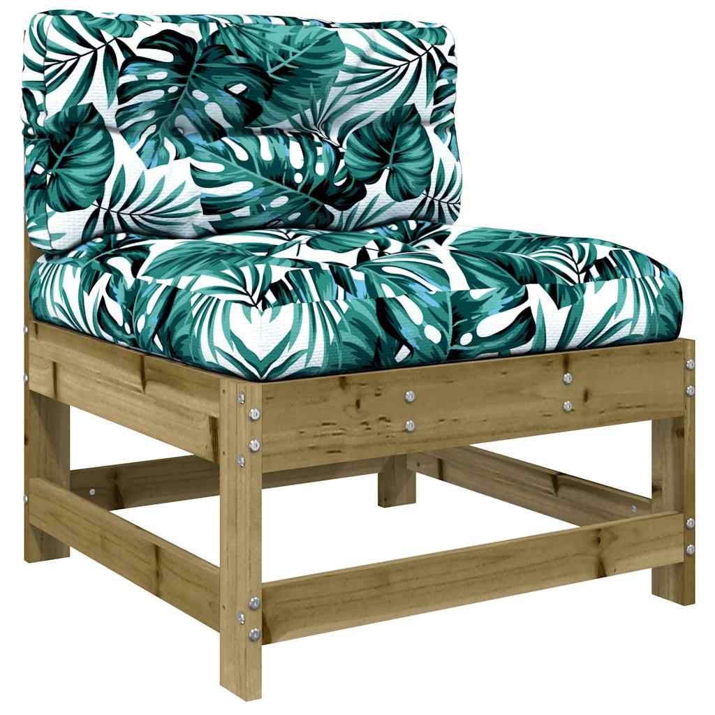 Pine Wood Middle Sofa with Cushions - Elegant & Durable Seating