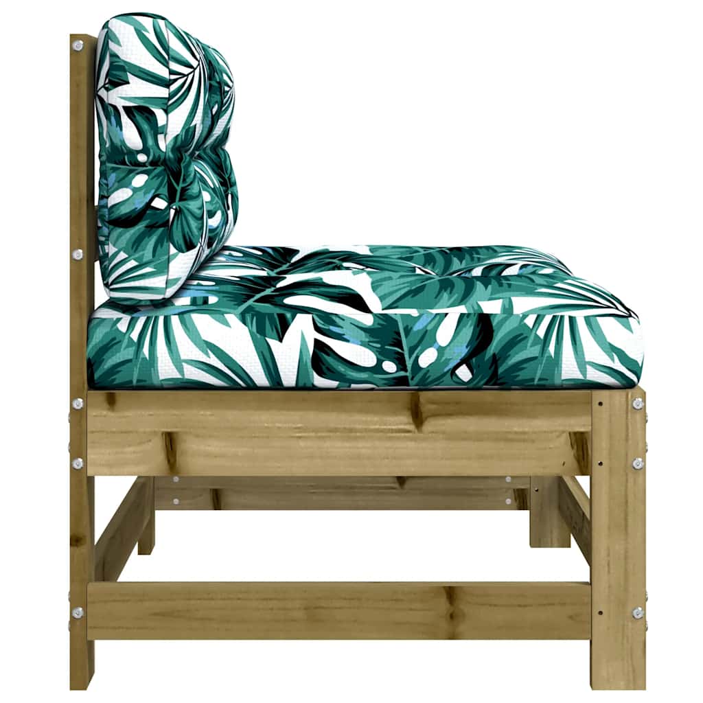 Pine Wood Middle Sofa with Cushions - Elegant & Durable Seating