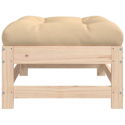 Solid Pine Garden Footstool with Cushion - Comfortable & Stylish