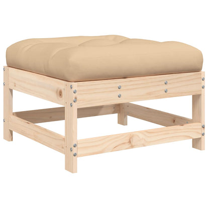 Solid Pine Garden Footstool with Cushion - Comfortable & Stylish