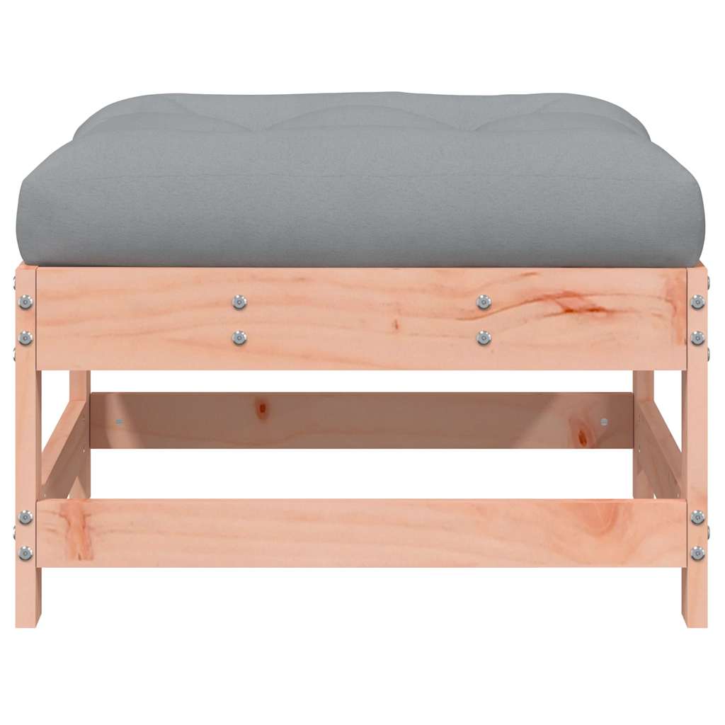 Solid Wood Douglas Garden Footstool with Cushion - Elegant Comfort