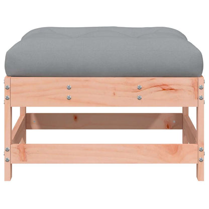 Solid Wood Douglas Garden Footstool with Cushion - Elegant Comfort